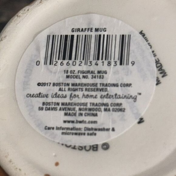 Giraffe-Themed 18 Oz Ceramic Mug By Boston Warehouse - Picture 6 of 8